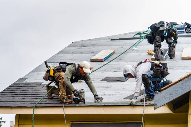 Professional Storm Damage Roof Repair technician working in Brisbane, CA
